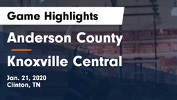 Anderson County  vs Knoxville Central  Game Highlights - Jan. 21, 2020