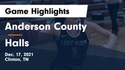Anderson County  vs Halls Game Highlights - Dec. 17, 2021