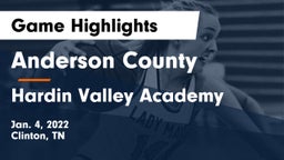 Anderson County  vs Hardin Valley Academy Game Highlights - Jan. 4, 2022