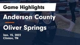Anderson County  vs Oliver Springs  Game Highlights - Jan. 15, 2022