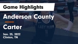 Anderson County  vs Carter  Game Highlights - Jan. 25, 2022
