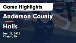 Anderson County  vs Halls Game Highlights - Jan. 28, 2022