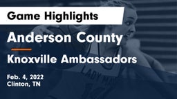 Anderson County  vs Knoxville Ambassadors  Game Highlights - Feb. 4, 2022