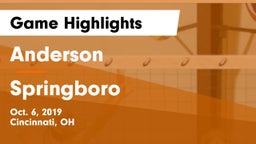 Anderson  vs Springboro  Game Highlights - Oct. 6, 2019