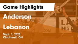 Anderson  vs Lebanon  Game Highlights - Sept. 1, 2020