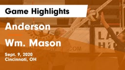 Anderson  vs Wm. Mason  Game Highlights - Sept. 9, 2020