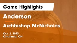 Anderson  vs Archbishop McNicholas  Game Highlights - Oct. 2, 2023