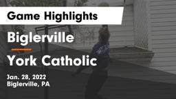 Biglerville  vs York Catholic  Game Highlights - Jan. 28, 2022
