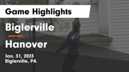 Biglerville  vs Hanover  Game Highlights - Jan. 31, 2023