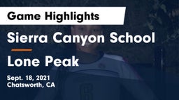 Sierra Canyon School vs Lone Peak Game Highlights - Sept. 18, 2021