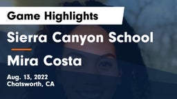 Sierra Canyon School vs Mira Costa Game Highlights - Aug. 13, 2022