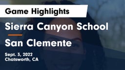 Sierra Canyon School vs San Clemente  Game Highlights - Sept. 3, 2022