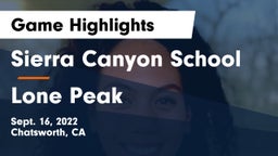 Sierra Canyon School vs Lone Peak Game Highlights - Sept. 16, 2022