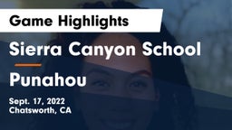 Sierra Canyon School vs Punahou Game Highlights - Sept. 17, 2022