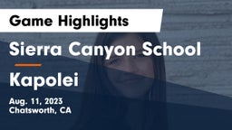 Sierra Canyon School vs Kapolei Game Highlights - Aug. 11, 2023