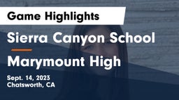 Sierra Canyon School vs Marymount High Game Highlights - Sept. 14, 2023