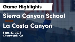 Sierra Canyon School vs La Costa Canyon Game Highlights - Sept. 22, 2023