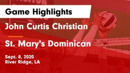 John Curtis Christian  vs St. Mary's Dominican  Game Highlights - Sept. 8, 2020