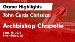 John Curtis Christian  vs Archbishop Chapelle  Game Highlights - Sept. 19, 2020