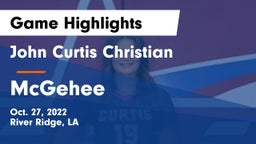 John Curtis Christian  vs McGehee Game Highlights - Oct. 27, 2022
