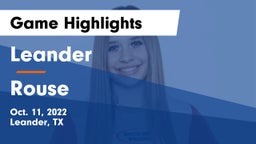 Leander  vs Rouse  Game Highlights - Oct. 11, 2022