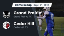 Recap: Grand Prairie  vs. Cedar Hill  2018