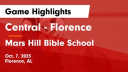 Central  - Florence vs Mars Hill Bible School Game Highlights - Oct. 7, 2023