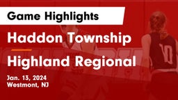 Haddon Township  vs Highland Regional  Game Highlights - Jan. 13, 2024