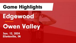 Edgewood  vs Owen Valley  Game Highlights - Jan. 12, 2024