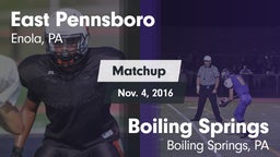 Matchup: East Pennsboro High vs. Boiling Springs  2016