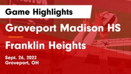 Groveport Madison HS vs Franklin Heights  Game Highlights - Sept. 26, 2022