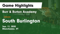 Burr & Burton Academy  vs South Burlington  Game Highlights - Jan. 11, 2020