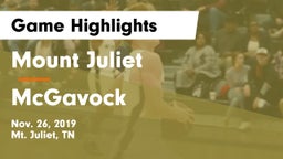 Mount Juliet  vs McGavock  Game Highlights - Nov. 26, 2019