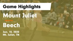 Mount Juliet  vs Beech  Game Highlights - Jan. 10, 2020