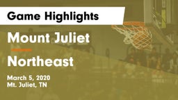 Mount Juliet  vs Northeast  Game Highlights - March 5, 2020