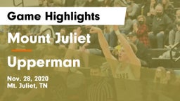 Mount Juliet  vs Upperman  Game Highlights - Nov. 28, 2020