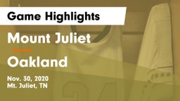 Mount Juliet  vs Oakland  Game Highlights - Nov. 30, 2020
