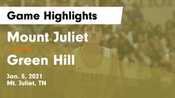 Mount Juliet  vs Green Hill  Game Highlights - Jan. 5, 2021