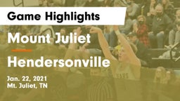 Mount Juliet  vs Hendersonville  Game Highlights - Jan. 22, 2021