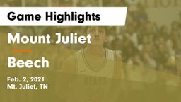 Mount Juliet  vs Beech  Game Highlights - Feb. 2, 2021