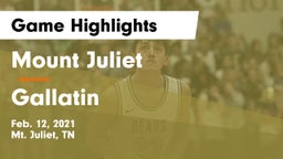 Mount Juliet  vs Gallatin  Game Highlights - Feb. 12, 2021