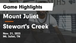 Mount Juliet  vs Stewart's Creek  Game Highlights - Nov. 21, 2023