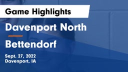 Davenport North  vs Bettendorf  Game Highlights - Sept. 27, 2022