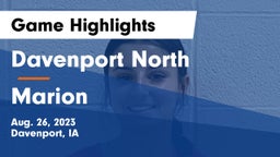 Davenport North  vs Marion  Game Highlights - Aug. 26, 2023