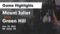 Mount Juliet  vs Green Hill  Game Highlights - Jan. 25, 2022