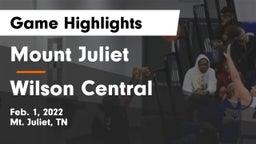 Mount Juliet  vs Wilson Central  Game Highlights - Feb. 1, 2022