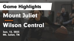 Mount Juliet  vs Wilson Central  Game Highlights - Jan. 13, 2023