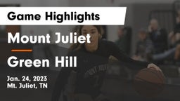 Mount Juliet  vs Green Hill  Game Highlights - Jan. 24, 2023