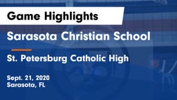 Sarasota Christian School vs St. Petersburg Catholic High Game Highlights - Sept. 21, 2020