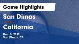 San Dimas  vs California  Game Highlights - Dec. 3, 2019